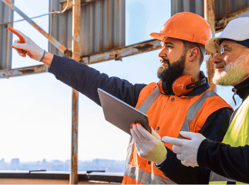 Construction Man Directing his Subordinate